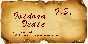Isidora Dedić vizit kartica
